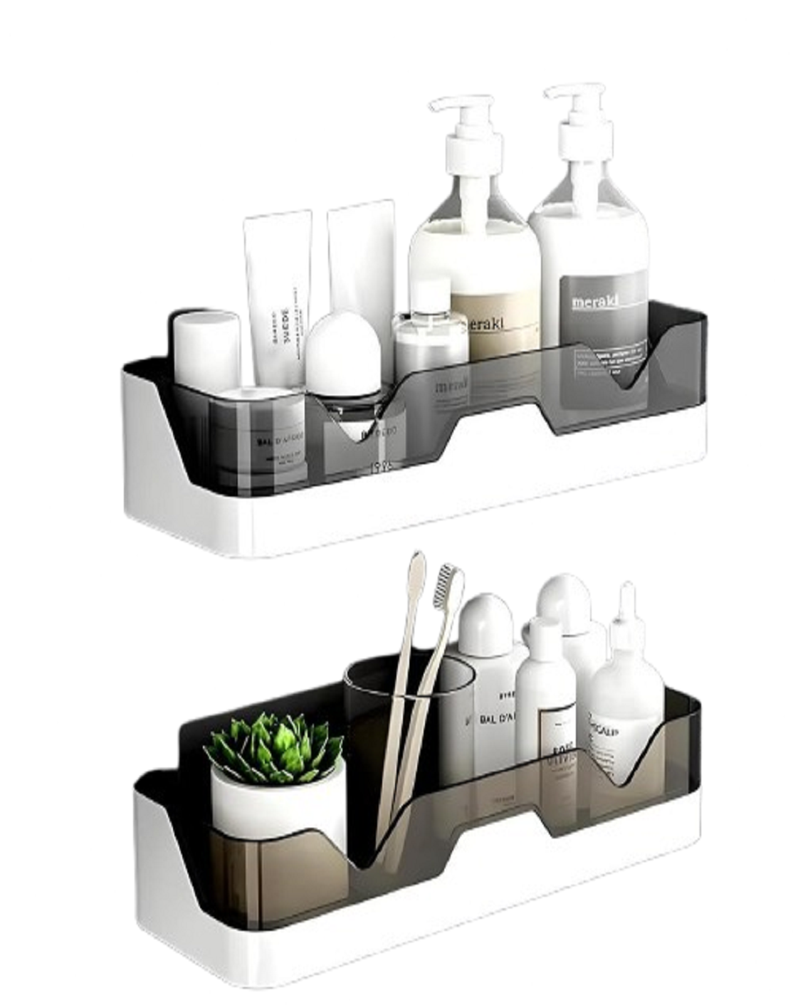 Self-adhesive Plastic Bathroom Shelves
